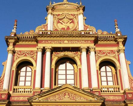 Front side of Francis church in Salta in sunlight