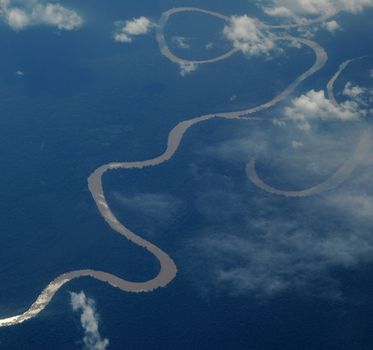 Amazon river basin in rainforest