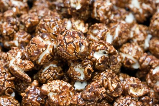 brown color chocolate popcorn macro