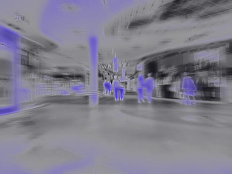 abstract view of shopping center