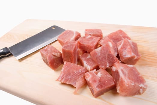 Chopping of meaton wooden board