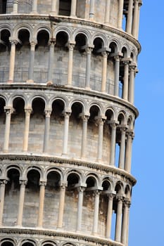 Section of the Leaning Tower of Pisa.
