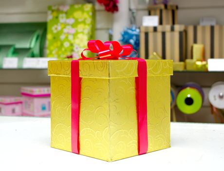 present box in gold wrap