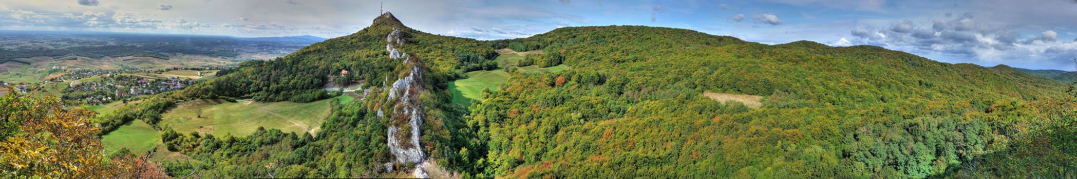 Panoramic view on Kalnik mountain ridge, Croatia