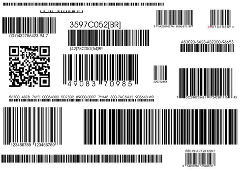 a lot of types standard barcodes and shipping barcode 