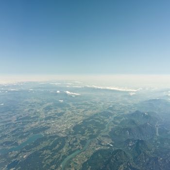 An image of a flight over Klagenfurt am Wörthersee in Austria