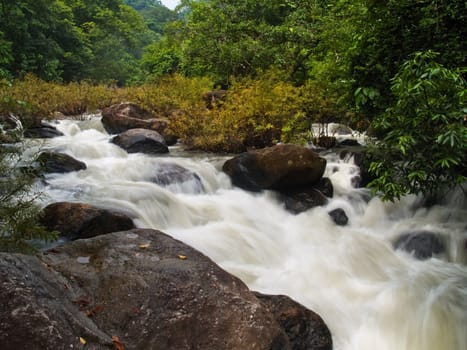 Some floor of Nangrong waterfall, Khao Yai National Park, Nakhon Nayok, Thailand. This national park is elect as world heritage forest complex from UNESCO