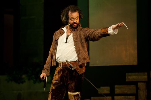 CANARY ISLANDS-NOVEMBER 3: Luifer Rodriguez, from Spain, acting in Margarita la Tornera written by Jose Zorrilla, November 3, 2011 in Canary Islands, Spain
