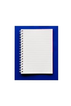 Blank notepaper on a  blue clipboard background.