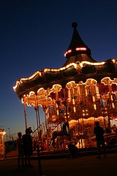 Nice Carousel with dark sky in the evening