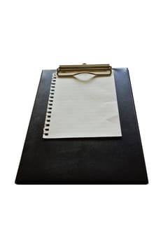 Blank notepaper on  clipboard background.