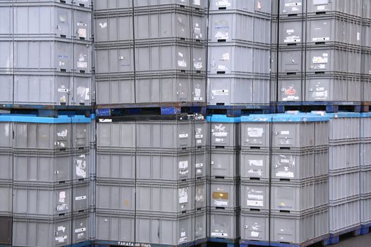 in the warehouse with big pallettes and boxes