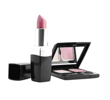 make up set of shadow and pink lipstick