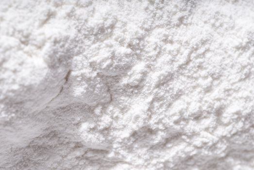 Closeup of white baking flour texture