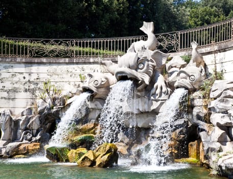 Famous Italian gardens of Reggia di Caserta, Italy.