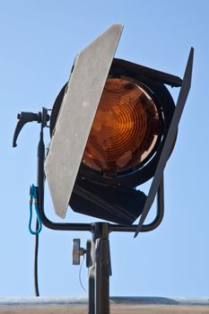 Reflector in an outdoor theater with blue sky background