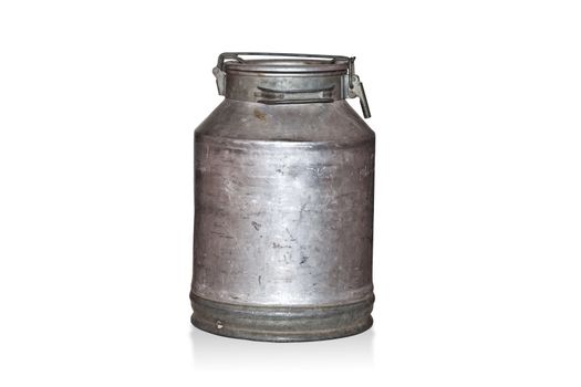 Cans for milk farmers isolated on white with clipping path