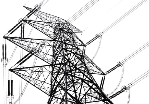power transmission tower on sky 