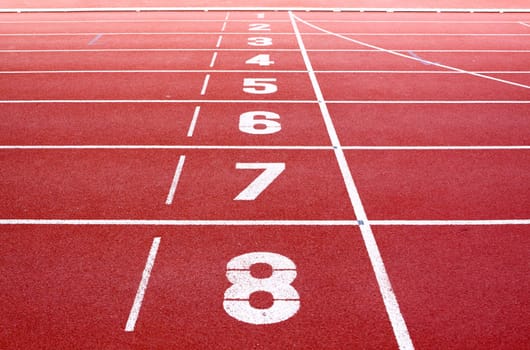 Starting lane of running track 