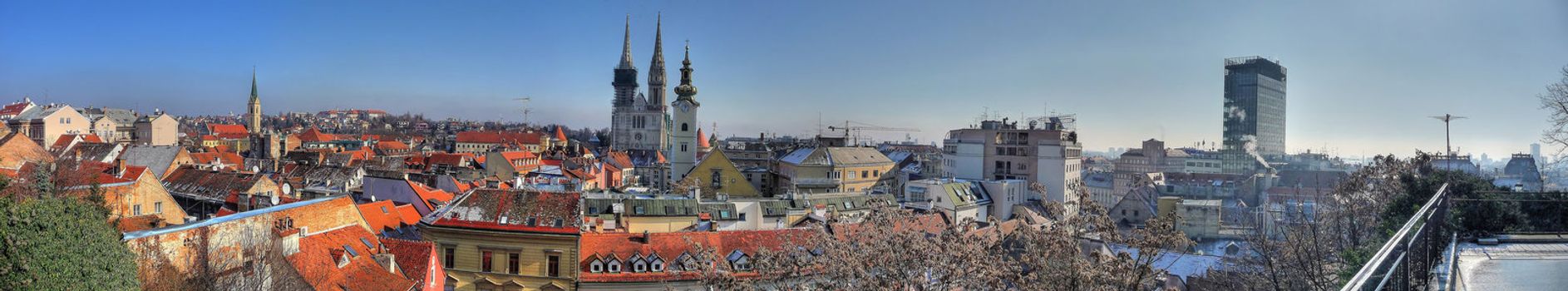 Panoramic photo of historic zagreb, taken from upper town