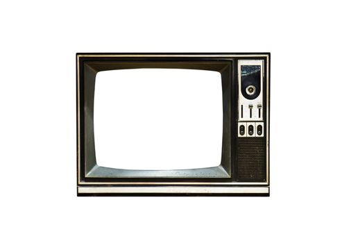 Retro Vintage television  on a white background