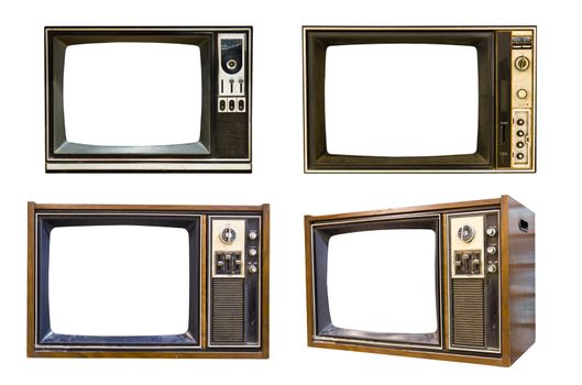 Retro Vintage television  on a white background