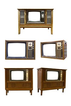 Retro Vintage television  on a white background