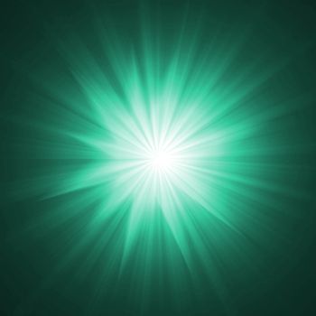 cool shining  effect with rays of green light
