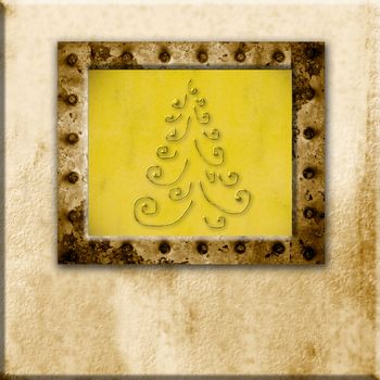 Christmas Cards, Christmas fir old frame