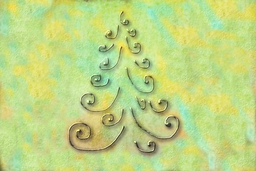 abstract Christmas tree greeting card background rustic