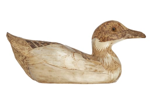 Wooden Duck with white background. 