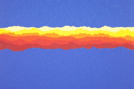 Colored torn paper strip borders.