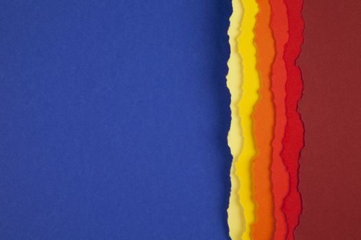 Colored torn paper strip borders.