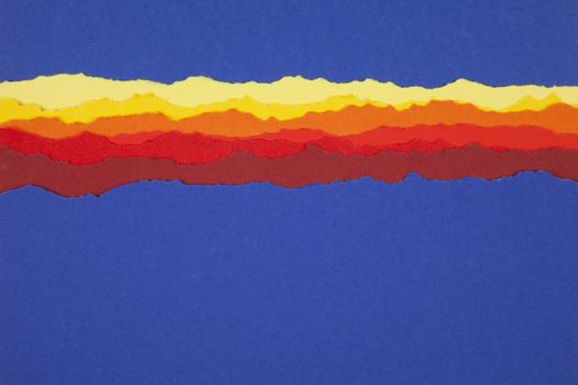 Colored torn paper strip borders.