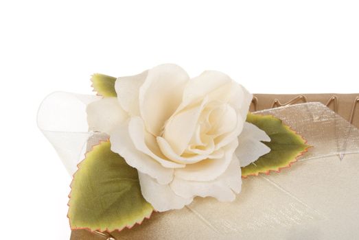 bank of decorative card, white rose, flower