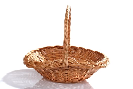 wicker baske, photo on the white background