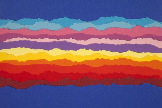 Colored torn paper strip borders.