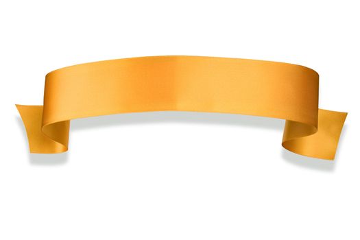 Elegance orange ribbon banner with shadow