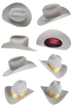Beige Cowboy Hat Collection isolated on white background