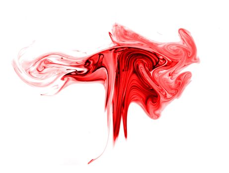 stain from ink abstract background red on white