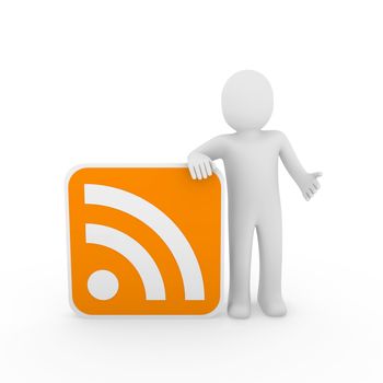 3d man human rss orange internet nezwork web