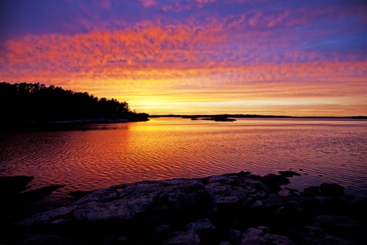 Beautiful sunset on the beach