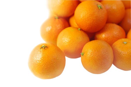 fruit citrus mandarins on white isolated  