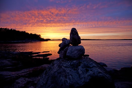Beautiful sunset on the beach