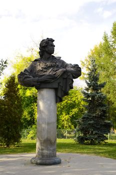 sculpture of russian poet Pushkin Chelyabinsk.Russia.       