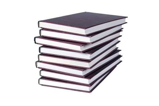 A large stack of books isolated on white with clipping path