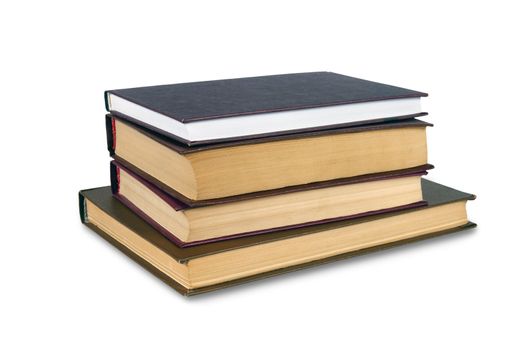 stack of books isolated on white with clipping path