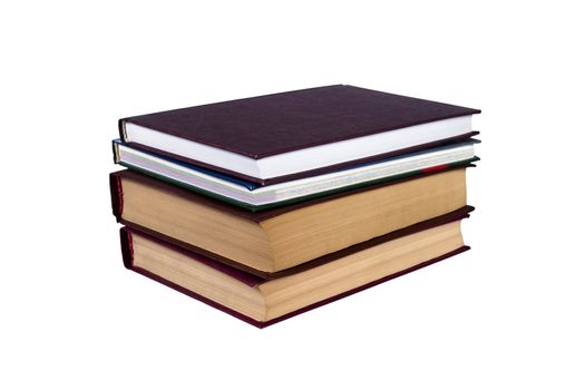 stack of books isolated on white with clipping path
