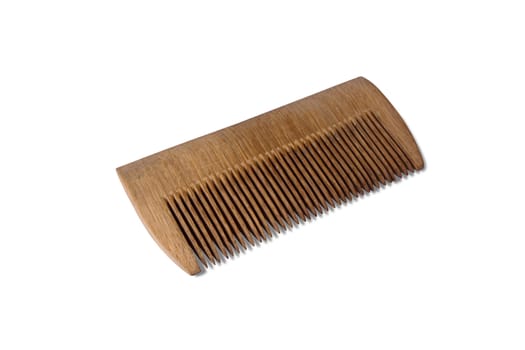 wooden comb isolated on white with clipping path