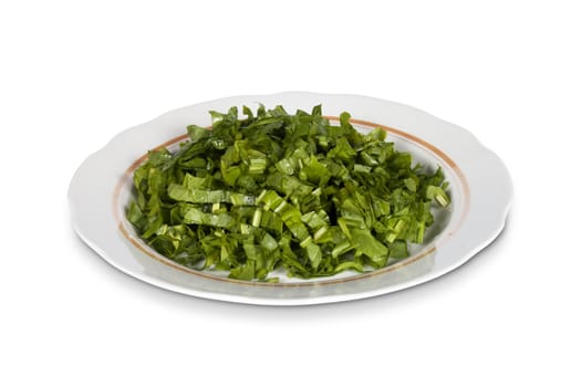 Salad plate isolated on white with clipping path